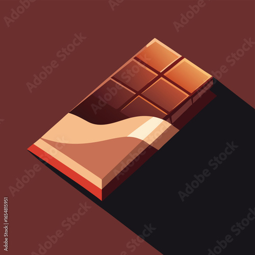 chocolate bar with wrapper peeled   (2).eps