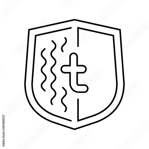 overheat protection line icon vector illustration