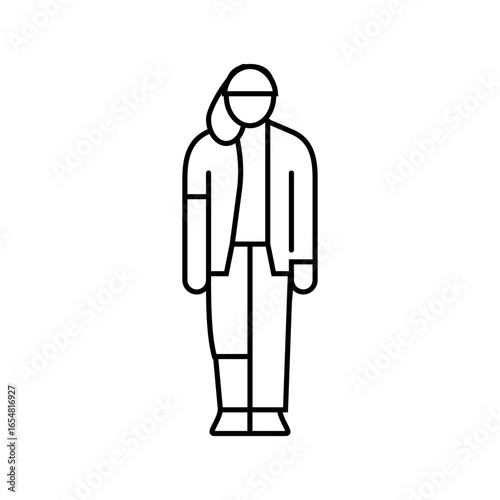 gender neutral person line icon vector illustration