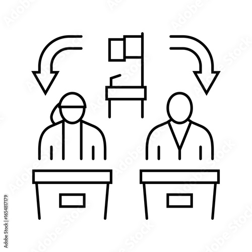 gender parity politics line icon vector illustration