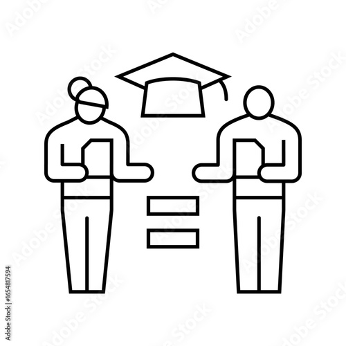 equal access education line icon vector illustration
