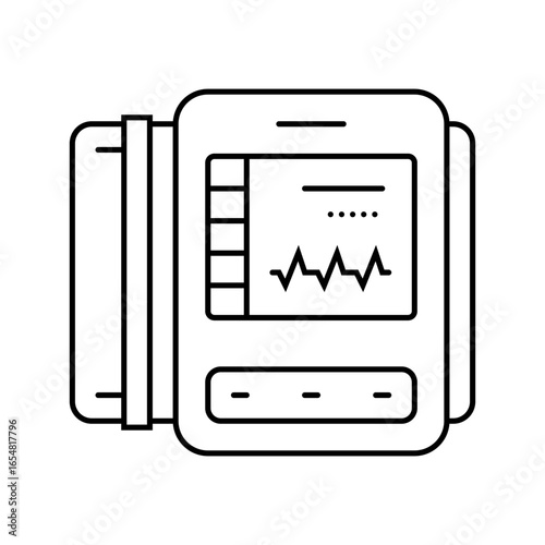 blood pressure gauge line icon vector illustration