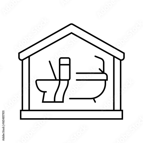 sanitation facilities line icon vector illustration