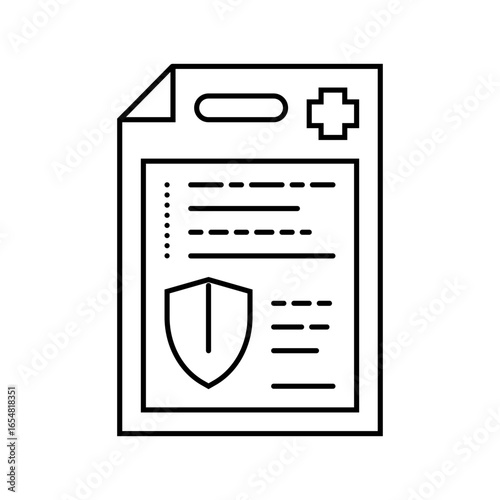 health insurance line icon vector illustration