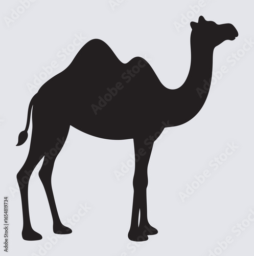 a camel silhouette vector art illustration, camel in the desert