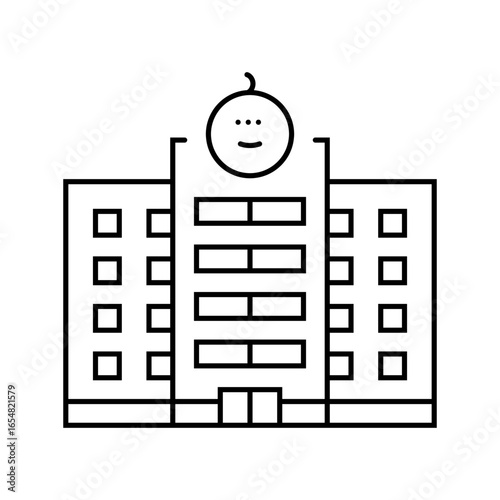 maternity hospital or birthing center line icon vector illustration