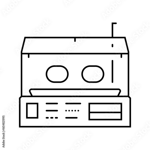 newborn an incubator line icon vector illustration