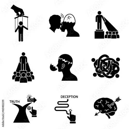 Manipulation deception truth leadership influence control propaganda misinformation awareness understanding