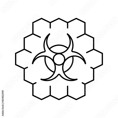 biohazard background chemical pollution line icon vector illustration
