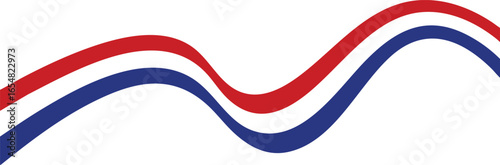 French Flag Tricolor Design - Wavy Blue and Red Stripes with a Curvy, Abstract Swoosh,Made in France Wavy Tricolor - Abstract Swoosh Design with Dynamic Blue and Red Flowing Lines