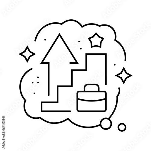 successful career dream line icon vector illustration