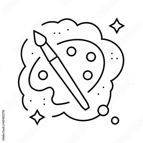 becoming an artist dream line icon vector illustration