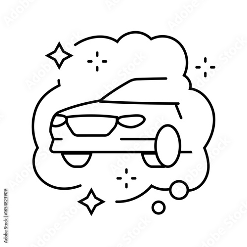 owning luxury car dream line icon vector illustration