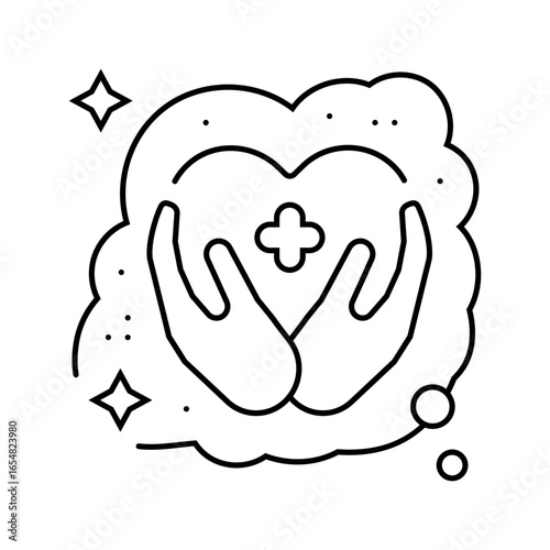 starting charity dream line icon vector illustration