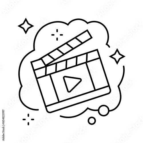 acting movie dream line icon vector illustration