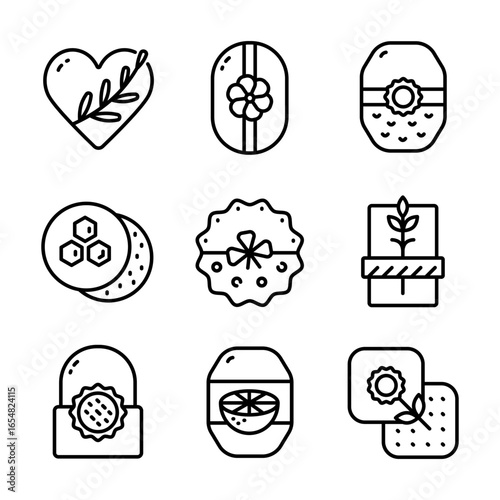 Handmade soap outline icons set. A bar of homemade soap. Eco products for spa beauty. Natural cosmetics. Vector isolated illustration of cosmetic hygiene product.