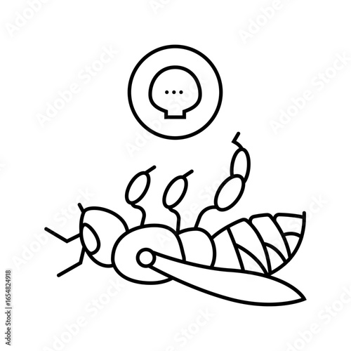 dead bees line icon vector illustration