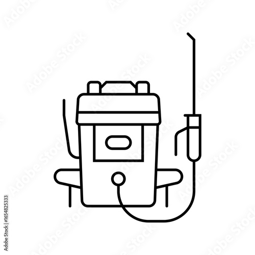 pesticide application equipment line icon vector illustration
