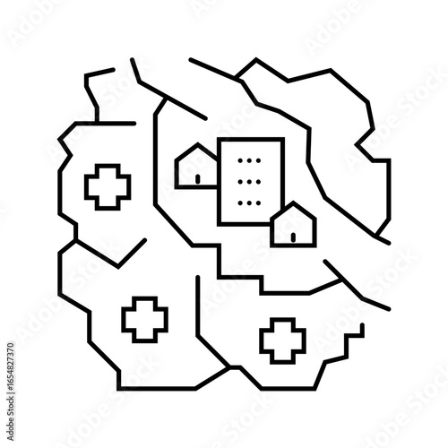 public health campaign growing region line icon vector illustration