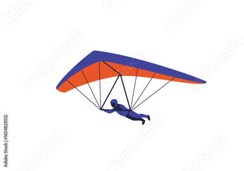 Hang Glider Pilot Soaring Through the Air.