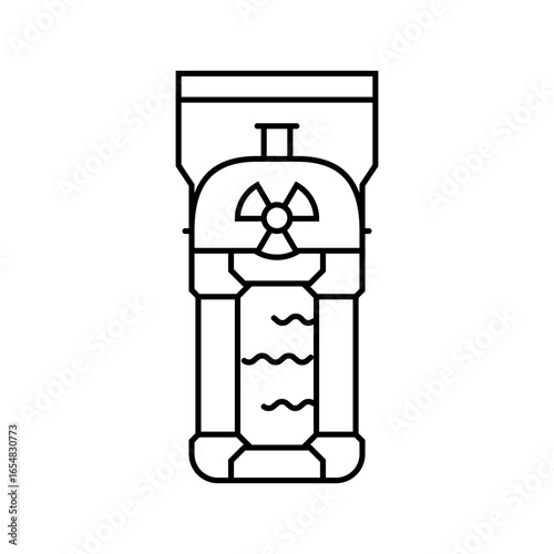 glowing liquid container radioactive pollution line icon vector illustration