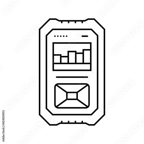 geiger counter measuring radiation levels line icon vector illustration