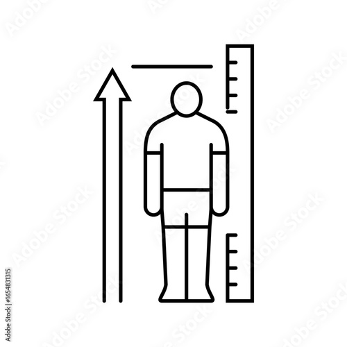 growth spurts adolescence puberty line icon vector illustration