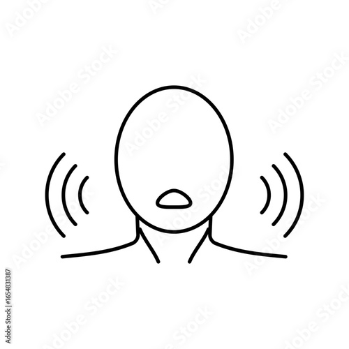 voice change adolescence puberty line icon vector illustration