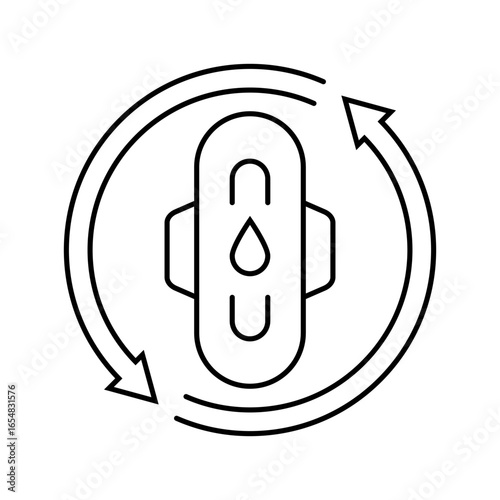 menstruation adolescence puberty line icon vector illustration