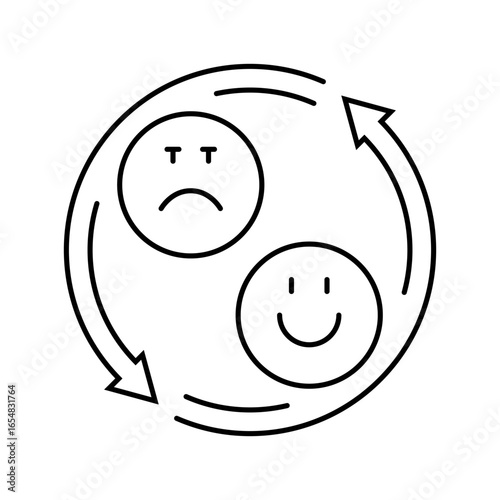 mood swings adolescence puberty line icon vector illustration