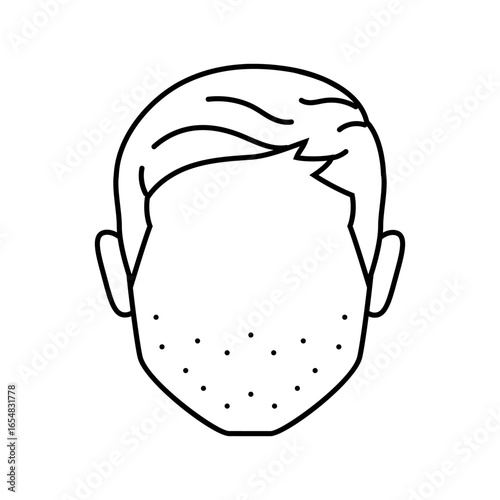 facial hair adolescence puberty line icon vector illustration
