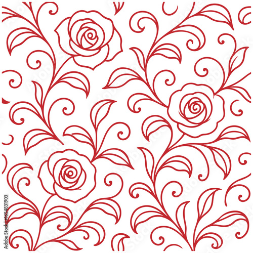 Elegant black and gold damask style seamless vector pattern with ornate floral and leaf swirl illustration for textile and home decor