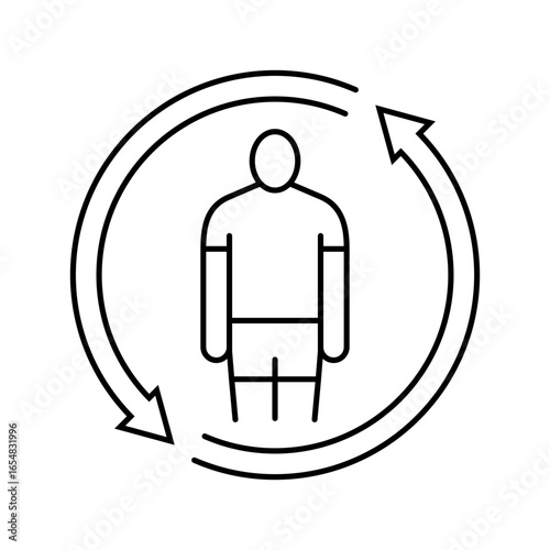 physical transformation adolescence puberty line icon vector illustration