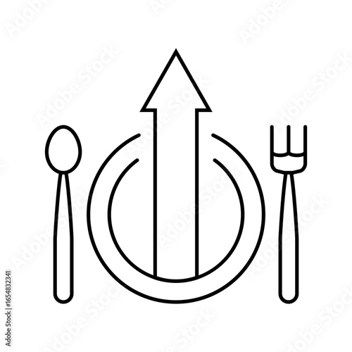 increased appetite adolescence puberty line icon vector illustration