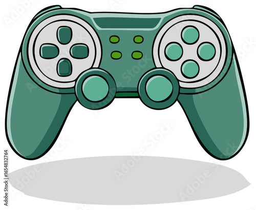 Retro Style Gamepad Controller Illustration for Gaming Entertainment