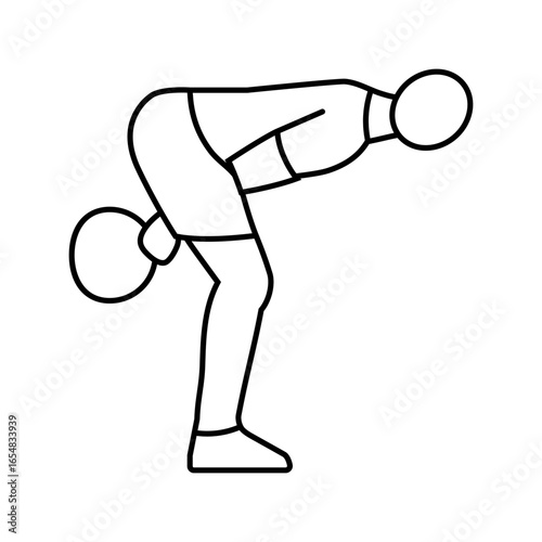 kettlebell swing functional fitness line icon vector illustration