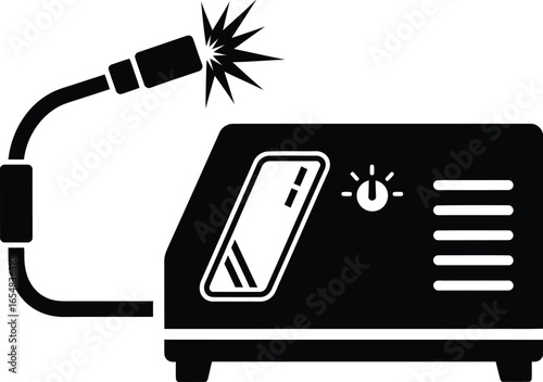 Portable generator, wielding machine, battery charger icon, home electrical appliance editable vector illustration icon