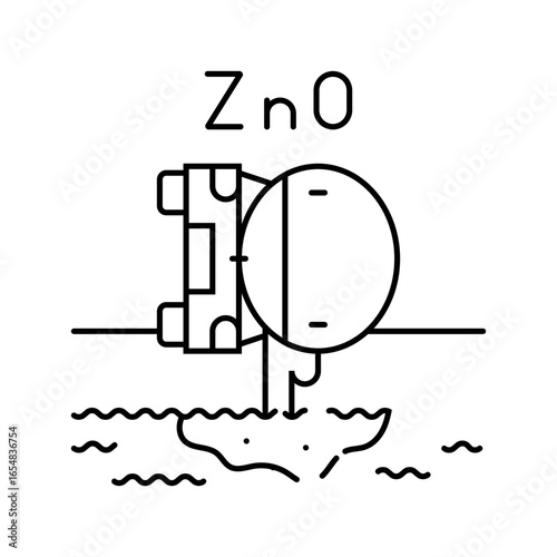 overturned truck leaking zinc oxide local stream line icon vector illustration