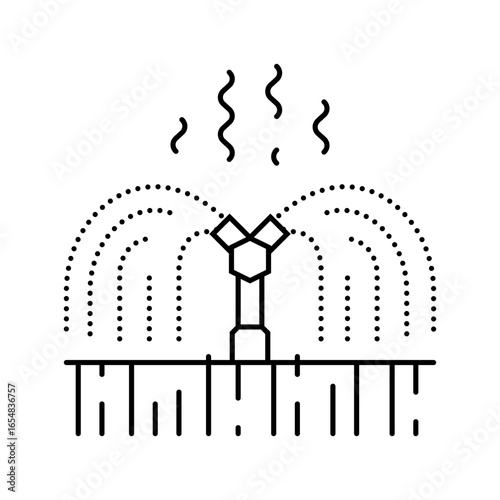 farmers using water contaminated metals irrigation line icon vector illustration