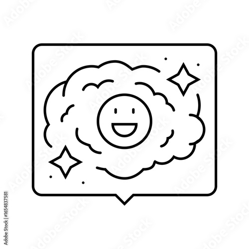 positive affirmation bubble line icon vector illustration