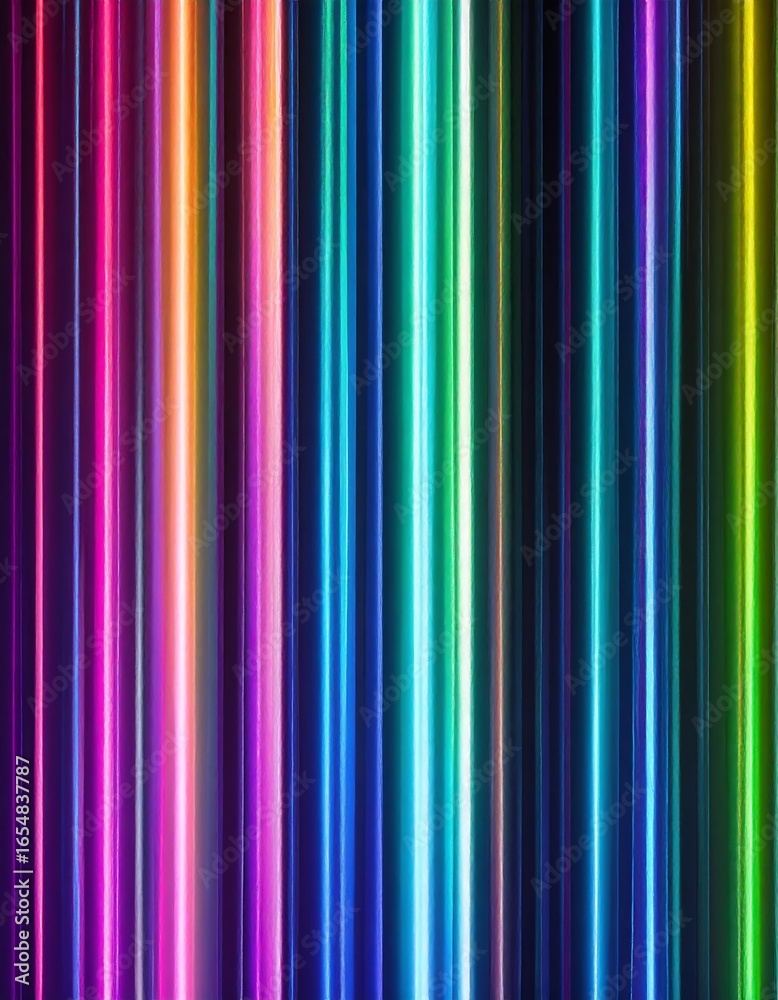 Obraz premium Vibrant vertical neon stripes