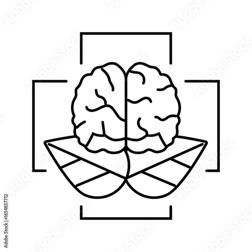 cognitive health inclusive fitness line icon vector illustration