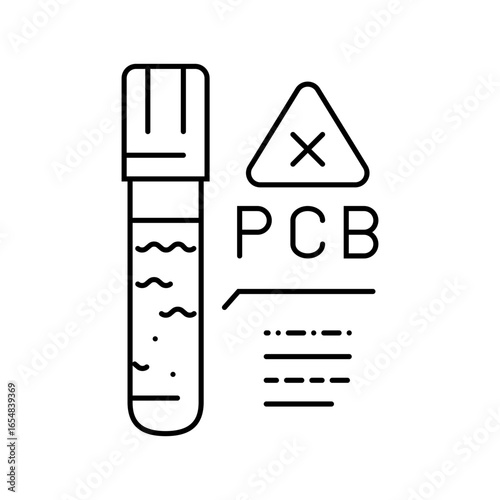 water testing for pcb contamination line icon vector illustration