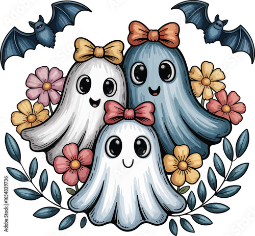 Halloween  & Floral Autumn boo 