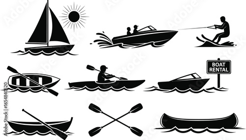 Enjoy water sports with boats, kayaks, canoes, and waterskiing fun