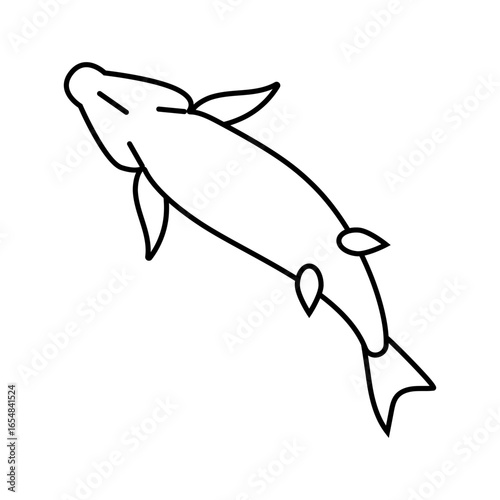 dead fish floating belly up line icon vector illustration