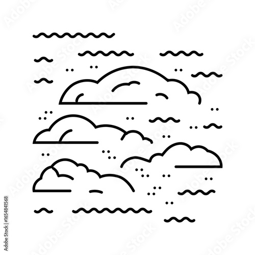 foamy polluted river water line icon vector illustration