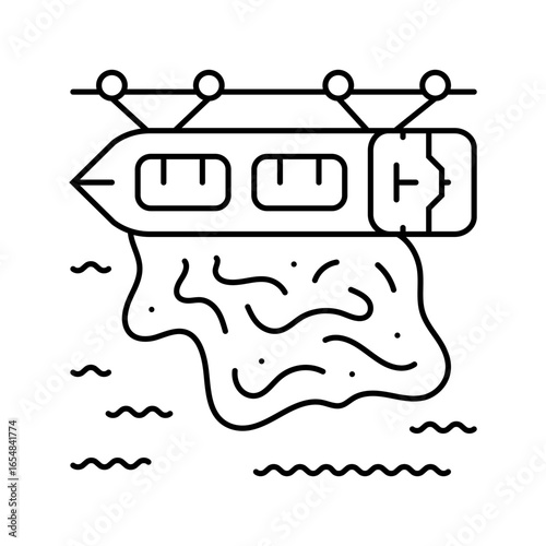 industrial port oil leakage line icon vector illustration