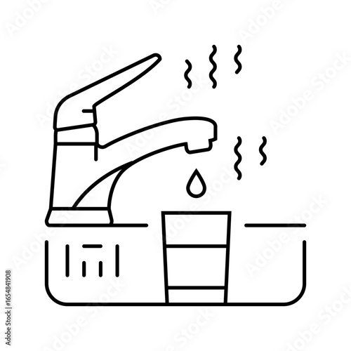 tap water bad smell line icon vector illustration