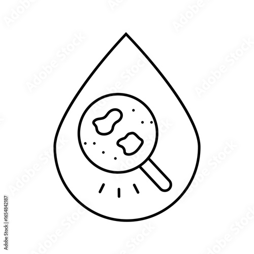 microplastic particles water drop line icon vector illustration